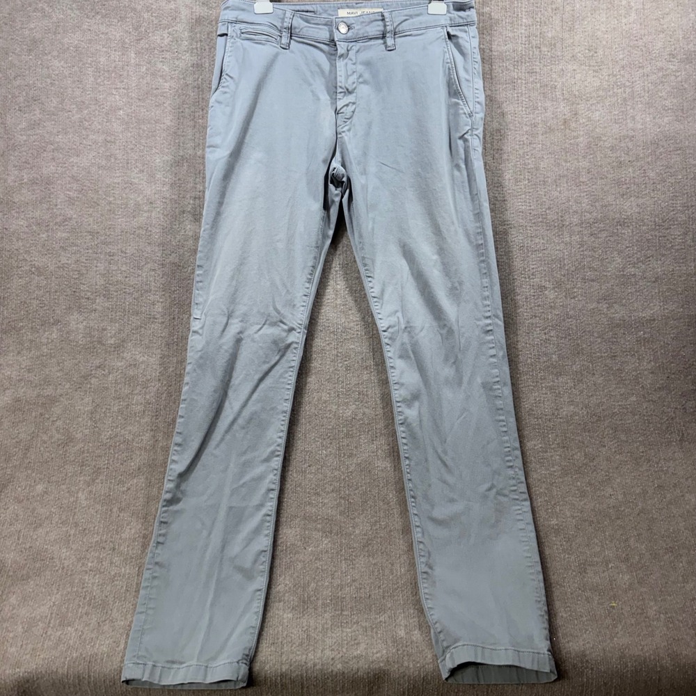 Mavi Jeans Johnny Slim Fit Chinos Pants Light Gray Mens Size 34 34